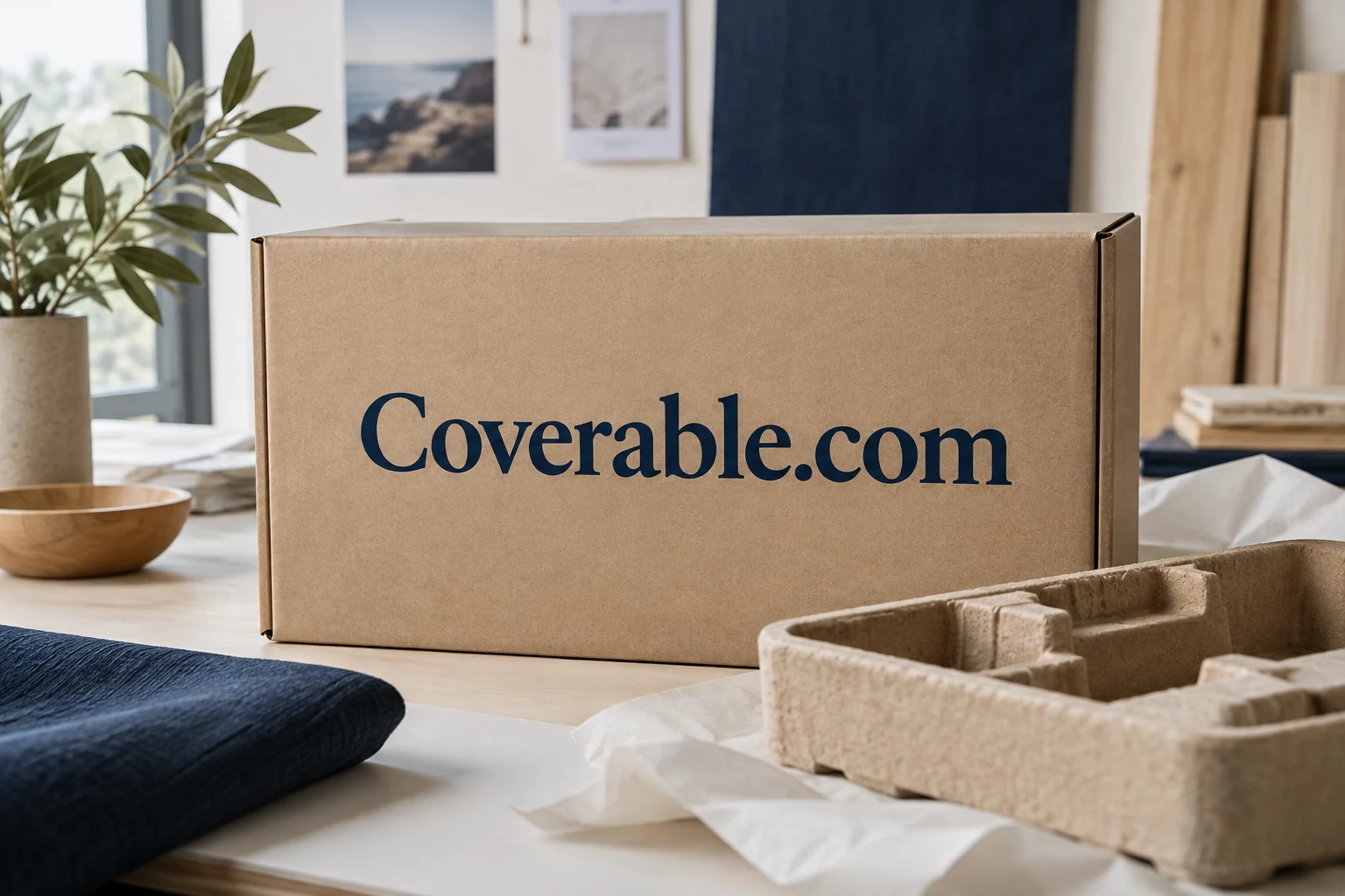 Coverable.com printed on protective product packaging