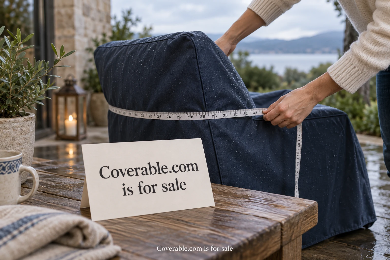 Measuring tools and fabric with Coverable.com is for sale branding